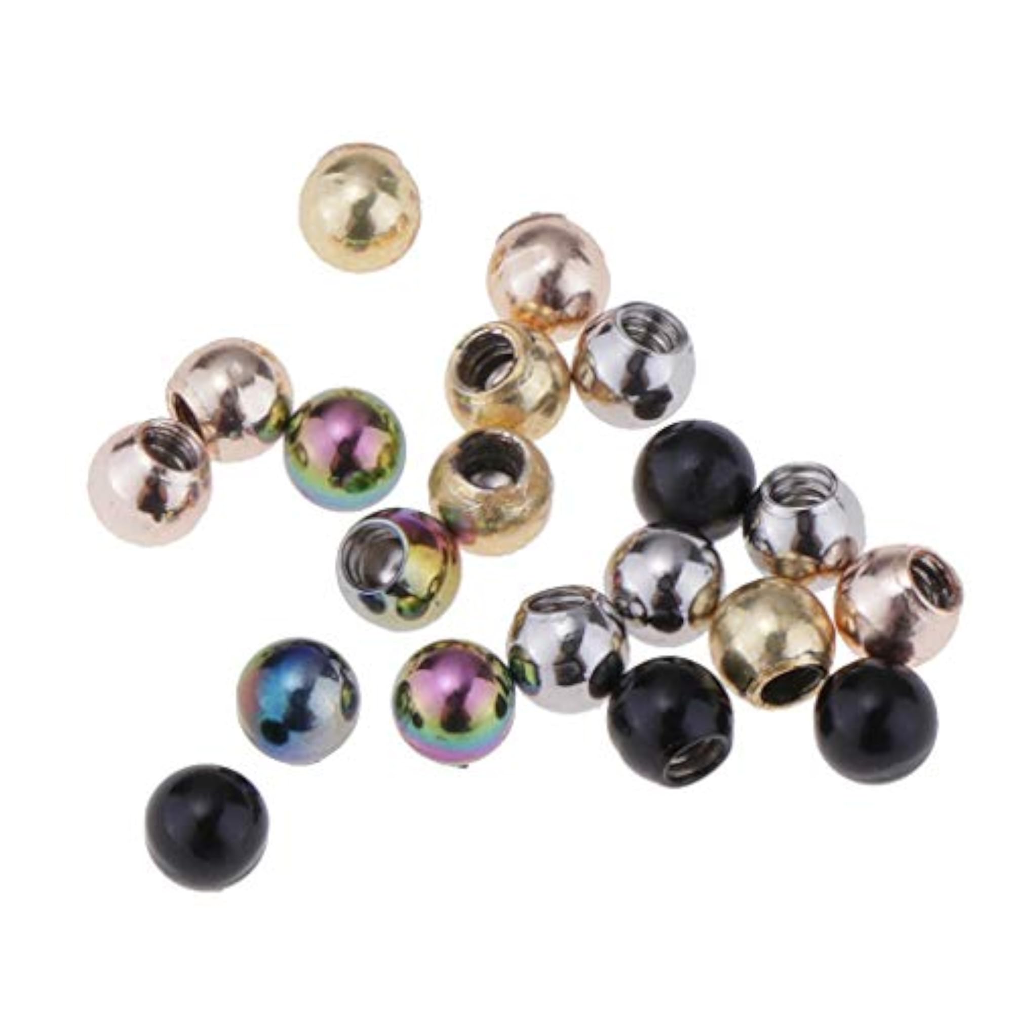 20pcs Stainless Steel Belly Helix Nipple Ring with 3mm Screw Ball